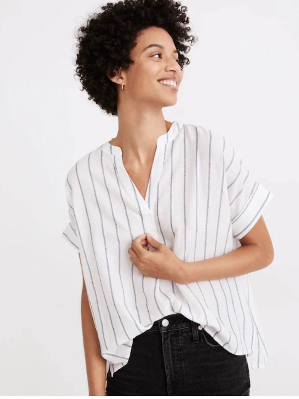 EUC Madewell Lakeline Popover Shirt 100% Linen - Desert Dune